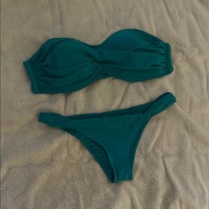 Vitamin A Green Bandeau Bikini Set